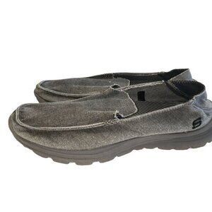 Skechers Relaxed Fit Memory Foam Slip-On‎ Mens Shoes Size 11 Gray Pre-Owned